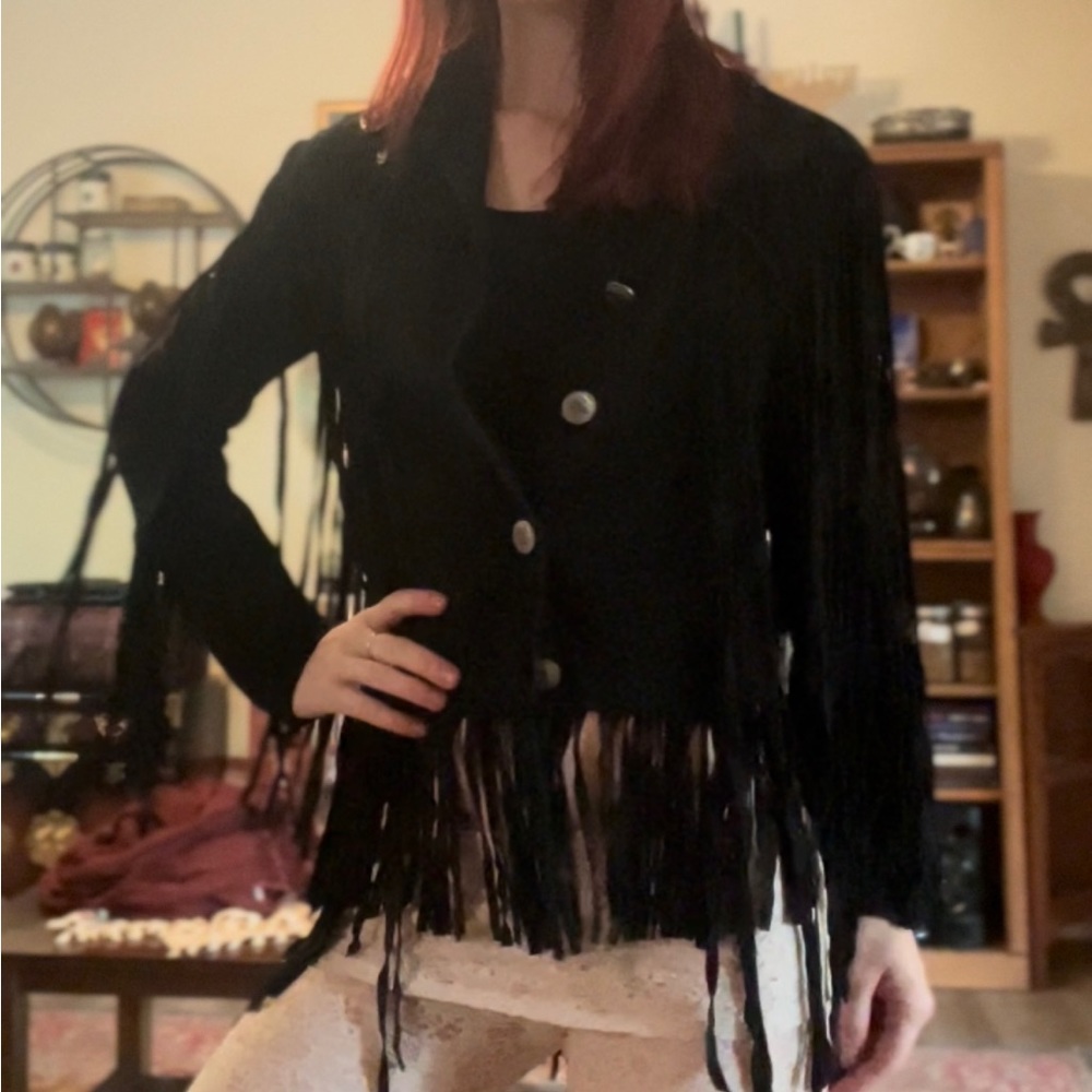 Authentic Suede Ralph Lauren Fringe Leather Jacket